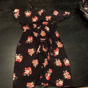 Plus Size Polka Dot Ruffled Dress
